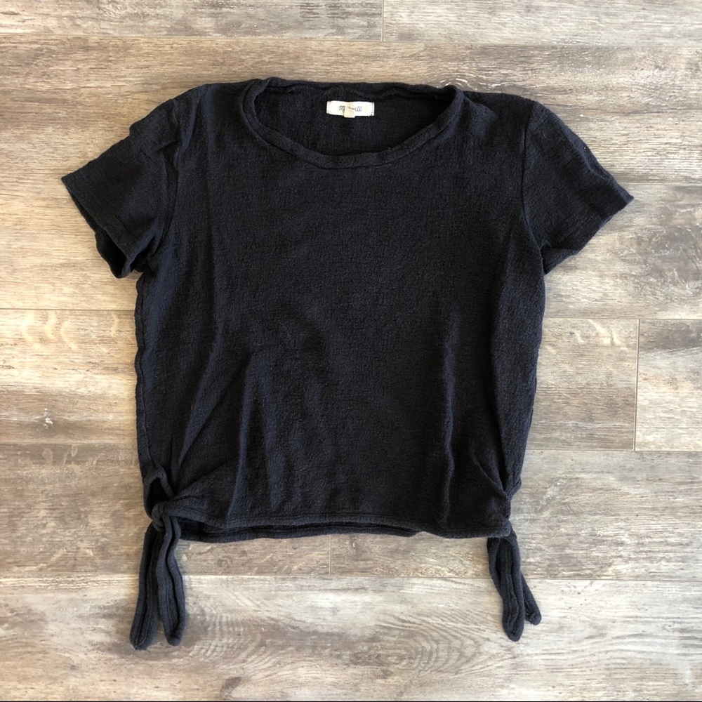 Madewell Black Side Tie Tee